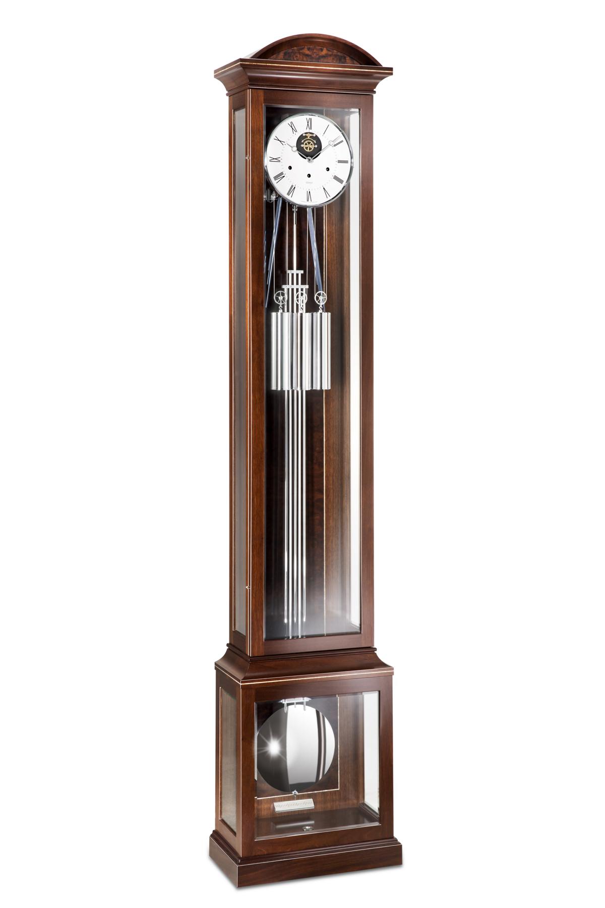 Kieninger Langpendel Standuhr Nussbaum mit Intarisien