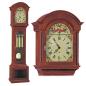 Preview: Kieninger English style grandfather clock mahogany with pyramid veneer and maple inlays