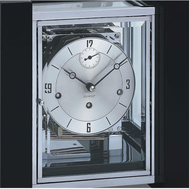 Kieninger clock design-cube chrome/white triple chime on 8-rod gong 1266-96-03
