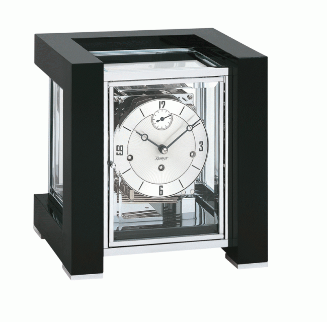 Kieninger clock design-cube chrome/white triple chime on 8-rod gong 1266-96-03