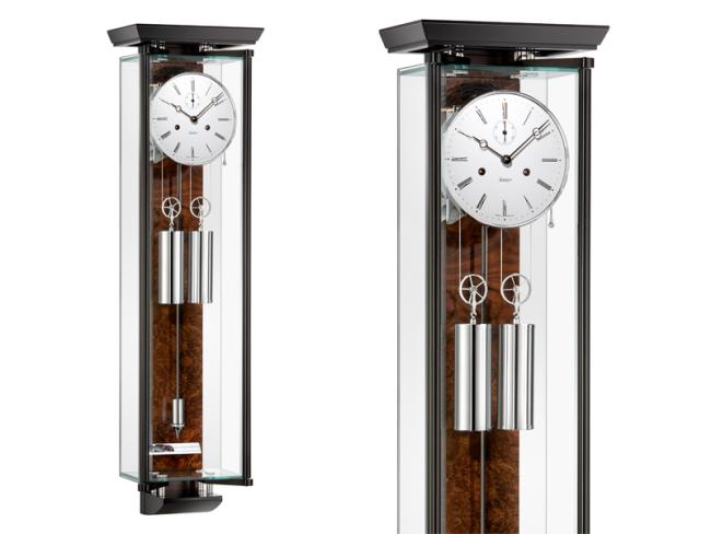 Kieninger Glas Regulator in Nussbaum mit Karbonfaserpendel
