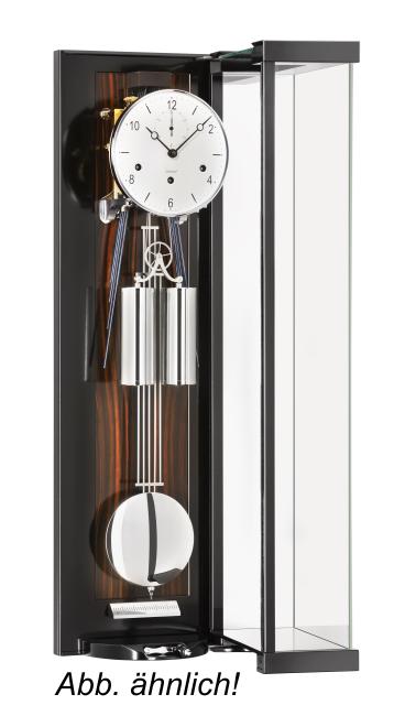 Kieninger Ebenholz Regulator mit Schleiflack schwarz und Halbstundenschlag