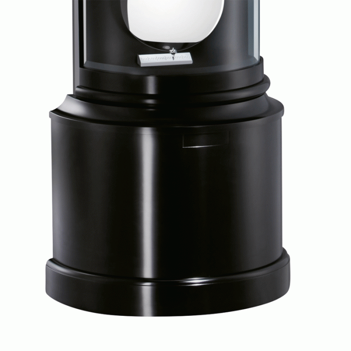 Kieninger Standuhr mit runder Glastür in Schleiflack schwarz - ein Eyecatcher
