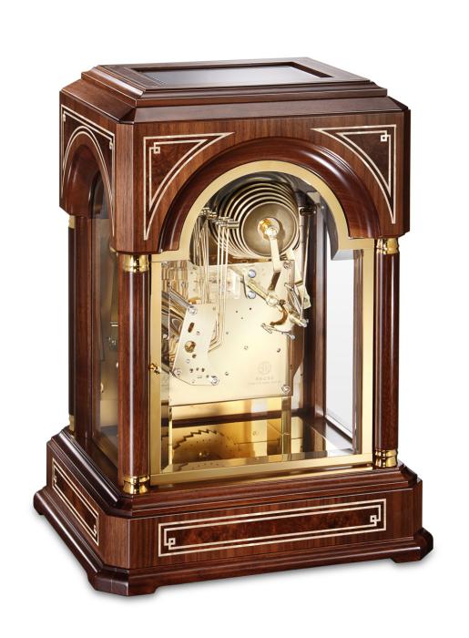 Kieninger hochwertige Tischuhr  Belcanto Nussbaum mit Mozart Glockenspiel auf 9 Glocken 1705-22-01