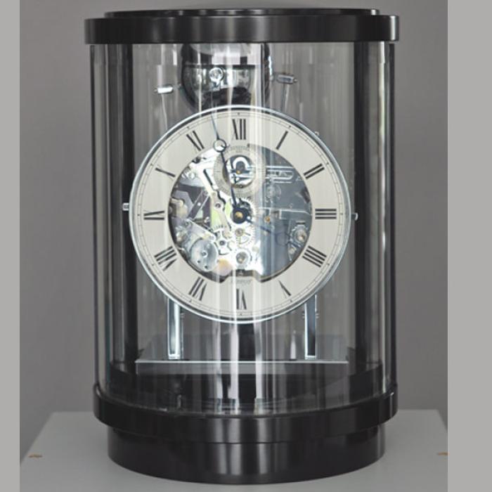 Runde Kaminuhr im Kieninger Design schwarzer Schleiflack
